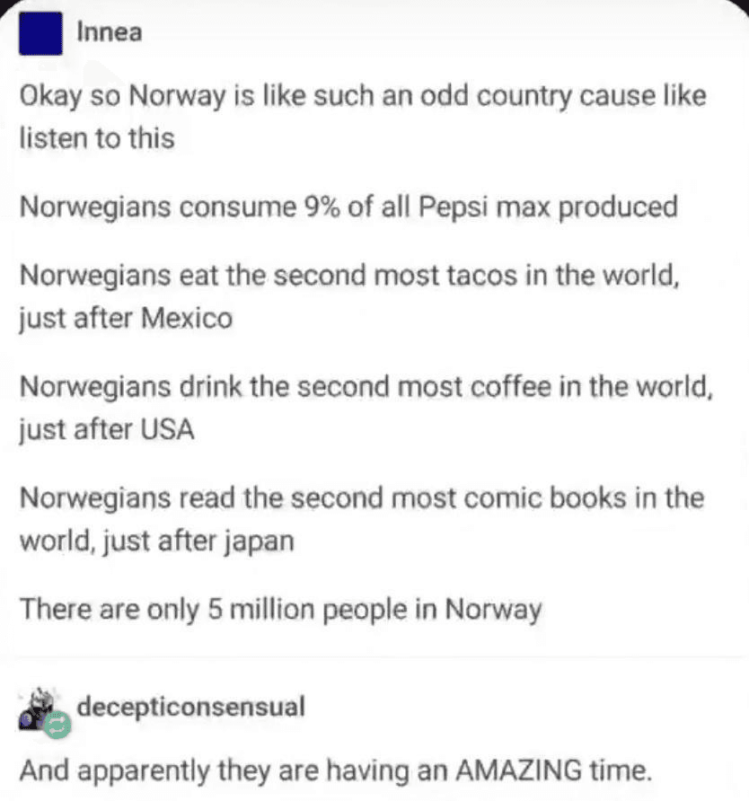 Norway has some surprising stats